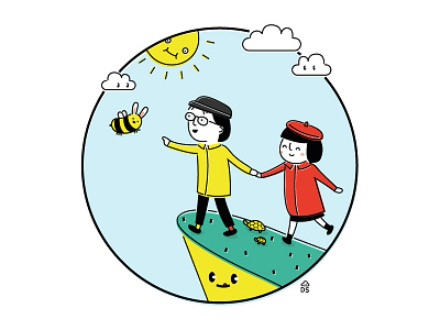 Illustration for my friends couple cute illustration vector