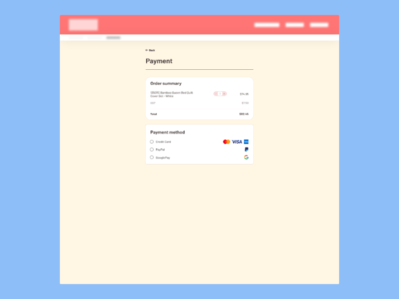 Payment Screen