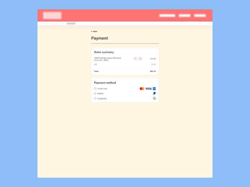 Payment Screen checkout checkout page credit card credit card checkout daily ui dailyui ecommerce form payment payment form shopping cart uidesign ux