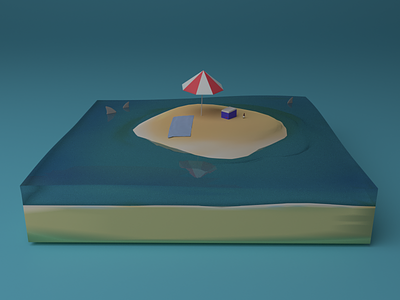 Isolation Island 3d blender island low poly
