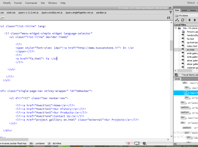 Menu of site by Fahimeh Danehdaran on Dribbble