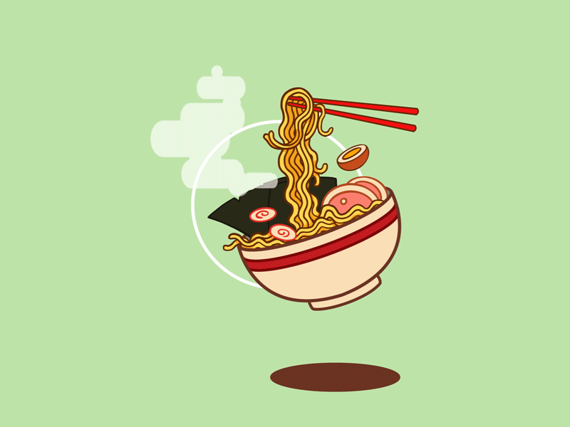 Steamin' Bowl animated gif animation animation 2d art bowl cute design drawing illustration noodles ramen vector