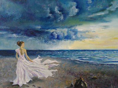 Association artwork atmosphere design girl illustration illustration art illustrator interior oil on canvas painting sea style world