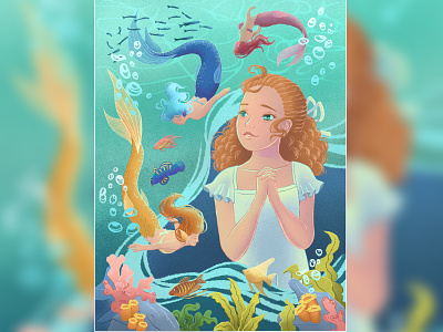 Dreams about mermaids artwork books illustration character art character design childrens book design digital illustration fairy tale fantasy fish game game app illustration illustrator kid mermaids peter pan puzzle sea water