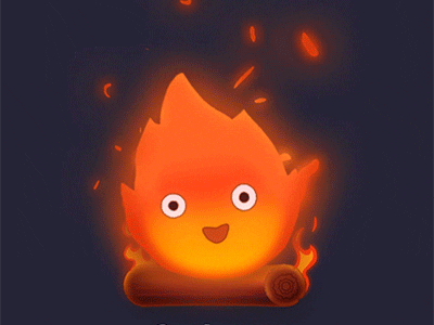 Calcifer - Howl's Moving Castle adobe ae after effects animation calcifer character cute fire fire demon loop mograph motion graphics studio ghibli