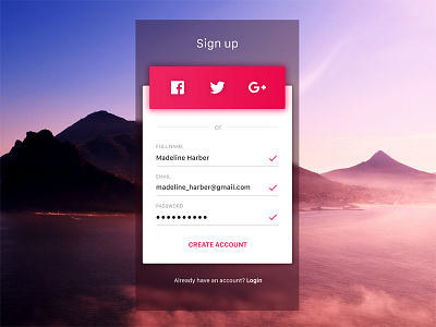 Daily UI 001 - Sign Up 001 100 card daily ui form mobile sign up ui