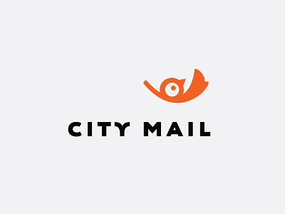 City Mail bird city horn logo logotype mail postal vector