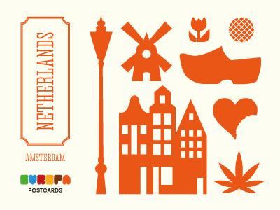 Netherland amsterdam netherlands postcard vector