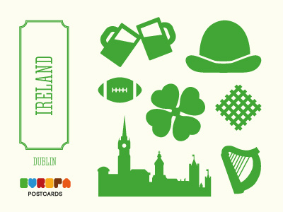 Ireland dublin illustration ireland postcard vector