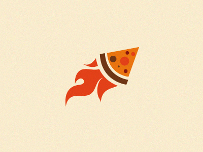 Rocket pizza fire hot logo pizza rocket vector