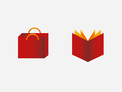 Shopping bag and book icon