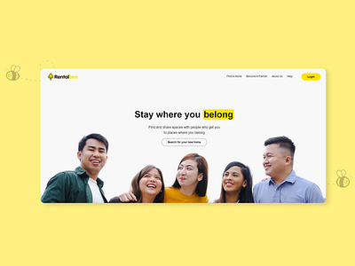 Rentalbee PH - Homepage aesthetic bee desktop manila philippines rentalbee simple website