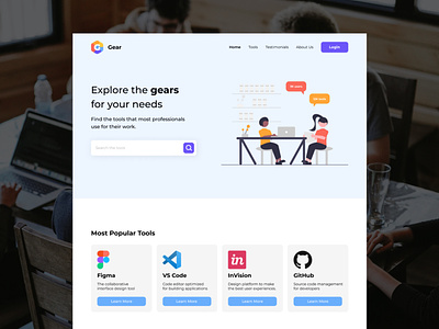 Landing page concept for Gear by BWA