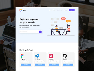 Landing page concept for Gear by BWA landing page minimalist ui design web design website
