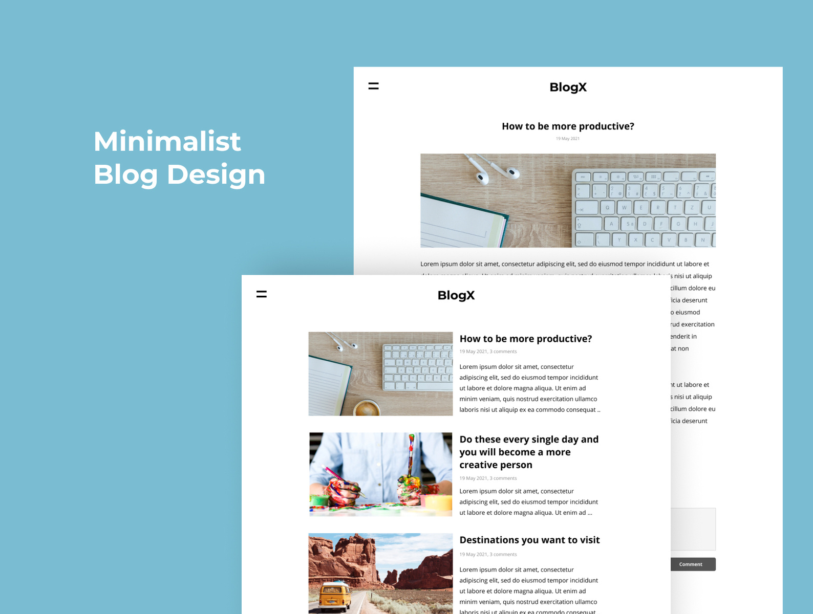 BlogX - Minimalist Blog Design by Surya Wiguna on Dribbble