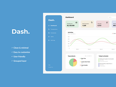 Dash - Minimalist Dashboard dashboard design minimalist ui design web design website