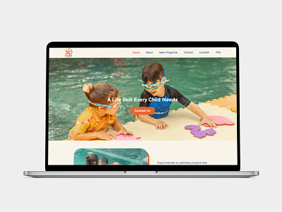 Tropical Kids Bali Website Design - Swimming course ui design web design website