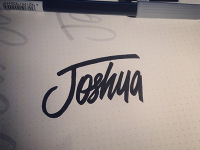 Joshua - Pratice brush calligraphy hand writing lettering paper pratice writing