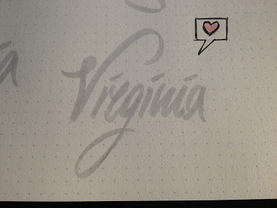 Virginia - Pratice brush calligraphy hand writing lettering paper pratice writing