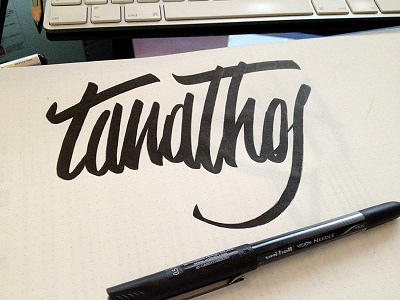 Tanathos - Pratice brush calligraphy hand writing lettering paper pratice writing