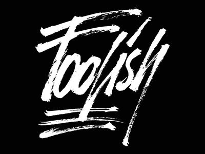 Foolish lettering calligraphy writing hand writing paper brush pratice