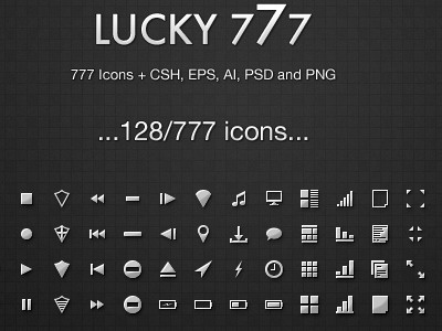 Lucky 777 icons set - Work in Progress design graphic icon illustrator interface photoshop ui ux