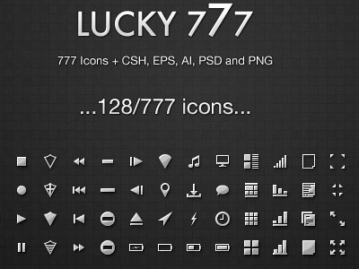 Lucky 777 icons set - Work in Progress