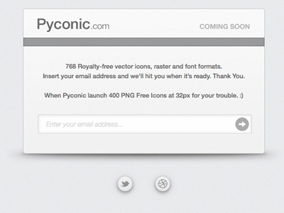 Pyconic.com - Landing Page is Up landing page