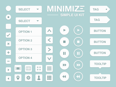 Minimize UI Kit button free free psd freebies kit simple ui ui kit