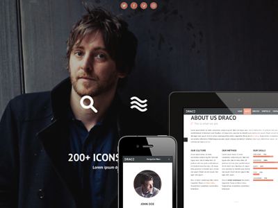 Draco - One Page Responsive Parallax Template clean creative flexible responsive theme themeforest