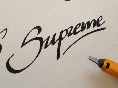 Supreme Pratice calligraphy lettering pratice typography
