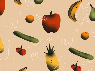Stagnant Feeling Fruits Community fruits illustration pattern