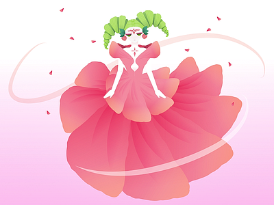 The Flowery flower flowers flowery lady petals pink. anime