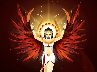 Isis The Egyptian Goddess egypt god illustration illustrator isis light mythology red woman