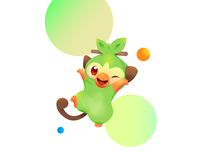 Grookey | Pokemon anime grass green illustration monkey pokemon pokemon go vector