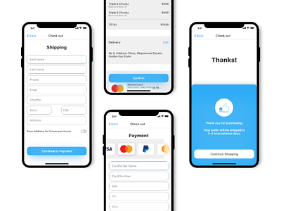 E-commerce Mobileapp Payment Check out Screens checkout creditcard e commerce