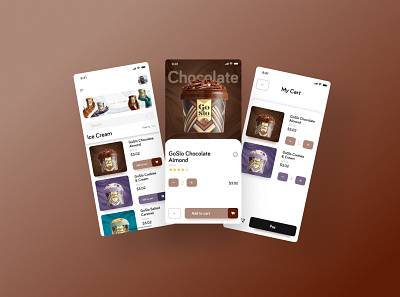 Ice Cream Mobile App app ui ice cream shop ice cream ui icecream interface interfacedesign ui