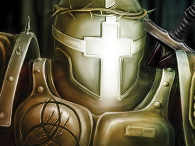 Christ.Warrior armor character christian digital drawing illustration light painting