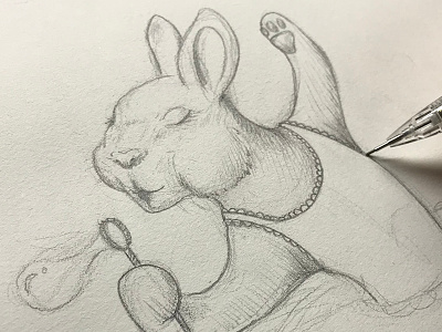 Ballerina Bunny art ballerina bunny drawing illustration pencil rabbit sketch steven skadal