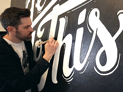 Hand Lettered Wall Mural - Let's Do This! art black and white blackandwhite brush calligraphy drawing graffiti hand drawn handlettering illustration lettered lettering lettering art painting streetart typography wall wall art wall mural