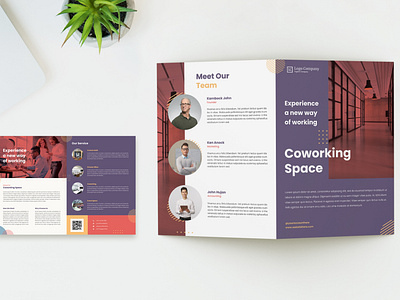 Coworking Spaces Brochure brochrure business company corporate coworking space flyer layout layout design office print template typography