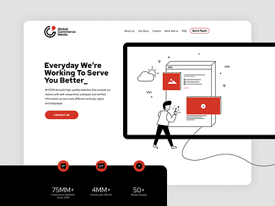 GCM design home page landing page ui web design