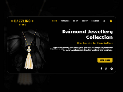 DAZZLING STONE Jewellery Collection Lending Page dazzling website design diamond website jewellery website landing page stone website travelling website ui design website design
