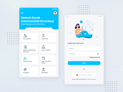 Surat 🏙️Commercial Directory Ui Design📱 commercial di commercial directory graphic design logo ui ui design user interface