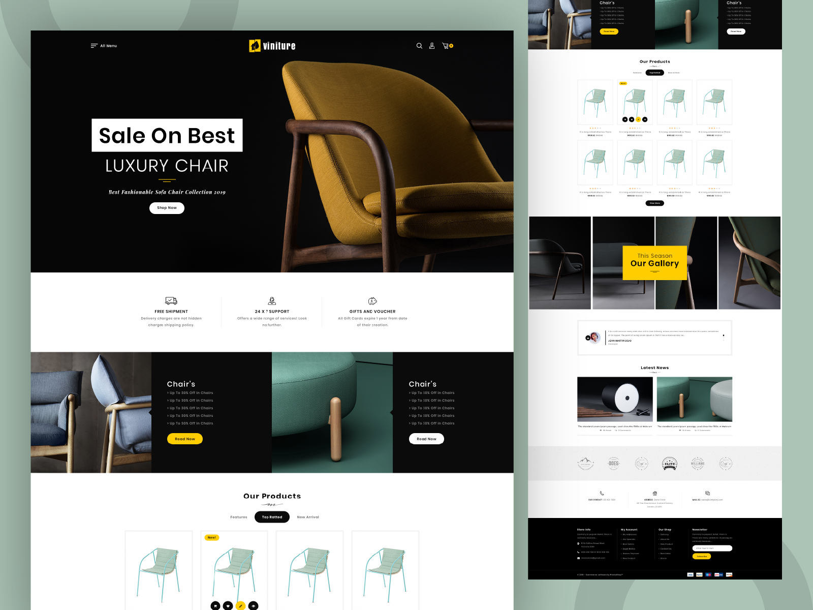 Viniture - Luxury Chair Website Design by Raj Kansagra on Dribbble