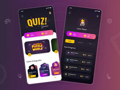 Quiz Game Mobile App brain game gaming graphic design mind mindgame mobileapp play pubgmobile puzzle ui ui design