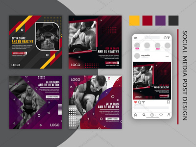 Fitness Banners abastact banner ads banner design banner set banner template illustration instagram banner logo ui ux