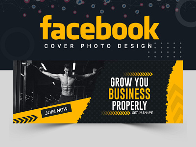 Facebook Cover Design abastact abstract logo banner ads banner design banner template book cover branding cover design facebook cover facebook post design fitness fitness logo illustration