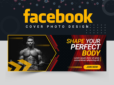 Fitness Facebook Cover Design abastact abstract logo banner template branding concept cover art cover design creative facebook cover facebook post design illustration ui ux