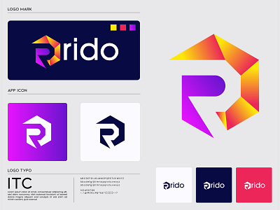 R letter logo mark branding gradient logo graphic design logo logo design logo designer modern logo r logo tech